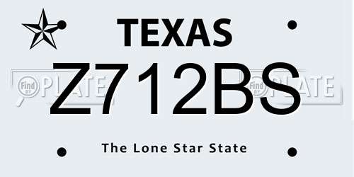 Z712BS Texas License Plate