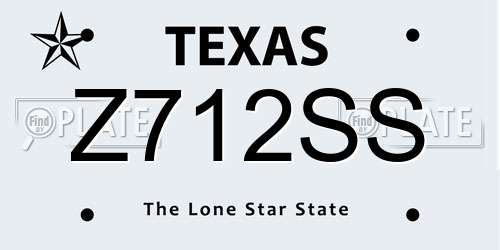 Z712SS Texas License Plate