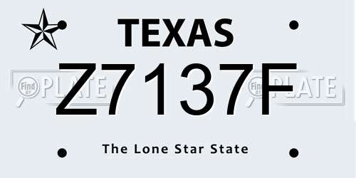 Z7137F Texas License Plate