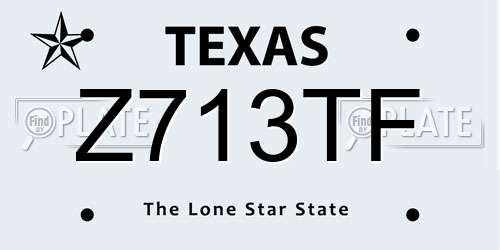 Z713TF Texas License Plate