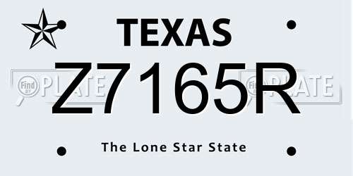 Z7165R Texas License Plate