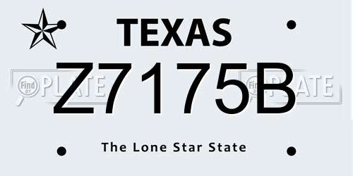 Z7175B Texas License Plate