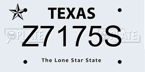 Z7175S Texas License Plate