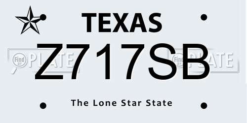 Z717SB Texas License Plate