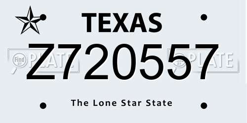 Z720557 Texas License Plate