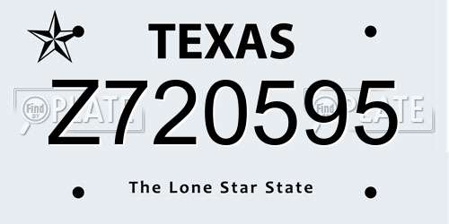 Z720595 Texas License Plate