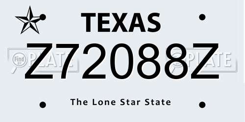 Z72088Z Texas License Plate