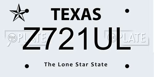 Z721UL Texas License Plate