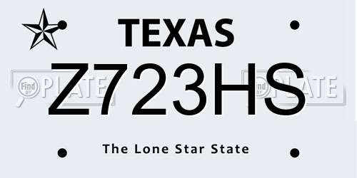 Z723HS Texas License Plate