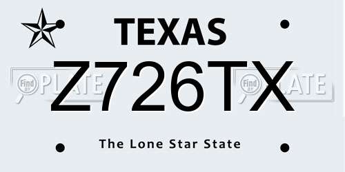 Z726TX Texas License Plate
