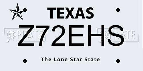Z72EHS Texas License Plate