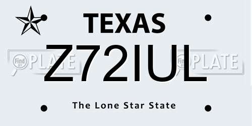Z72IUL Texas License Plate