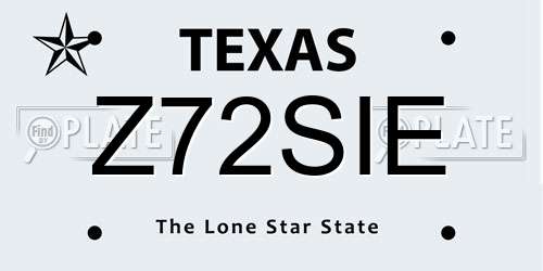 Z72SIE Texas License Plate