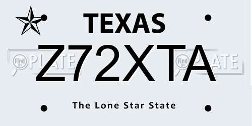 Z72XTA Texas License Plate