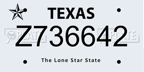 Z736642 Texas License Plate