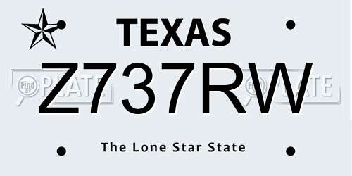 Z737RW Texas License Plate
