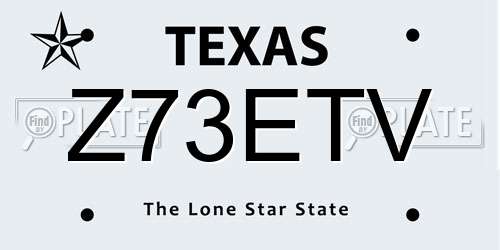 Z73ETV Texas License Plate