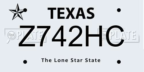 Z742HC Texas License Plate
