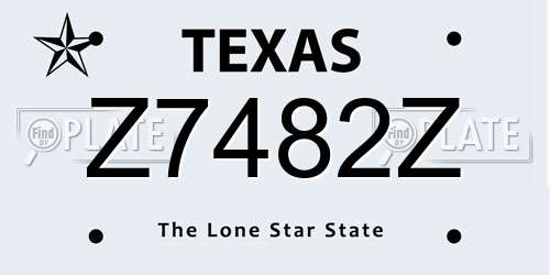 Z7482Z Texas License Plate