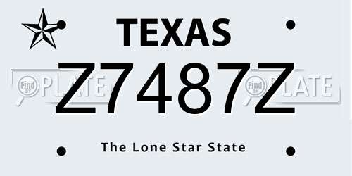 Z7487Z Texas License Plate