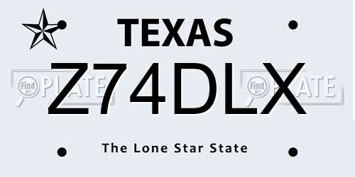 Z74DLX Texas License Plate