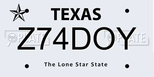Z74DOY Texas License Plate