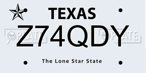 Z74QDY Texas License Plate