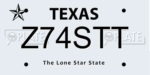 Z74STT Texas License Plate