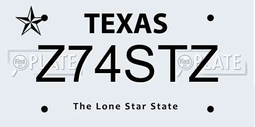 Z74STZ Texas License Plate
