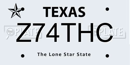 Z74THC Texas License Plate