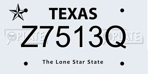 Z7513Q Texas License Plate