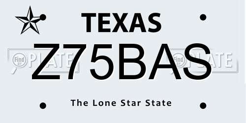 Z75BAS Texas License Plate