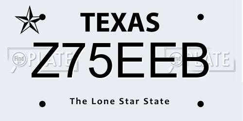 Z75EEB Texas License Plate