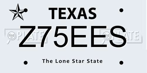 Z75EES Texas License Plate