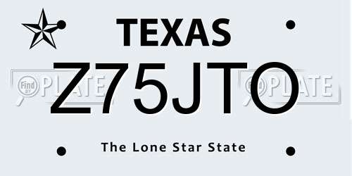 Z75JTO Texas License Plate