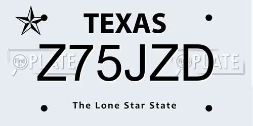 Z75JZD Texas License Plate