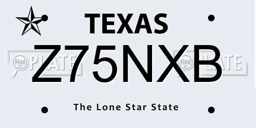 Z75NXB Texas License Plate