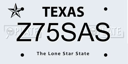 Z75SAS Texas License Plate