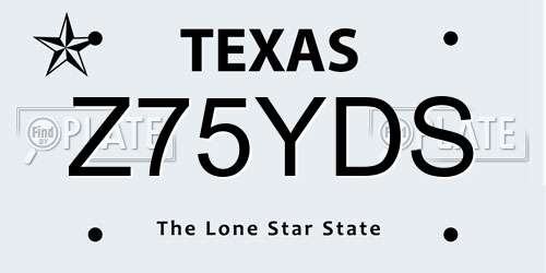 Z75YDS Texas License Plate