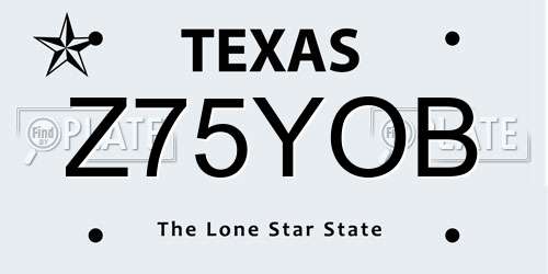 Z75YOB Texas License Plate