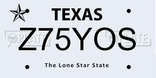 Z75YOS Texas License Plate