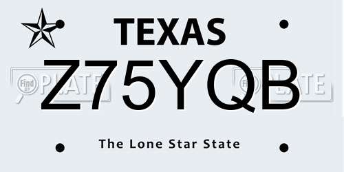 Z75YQB Texas License Plate