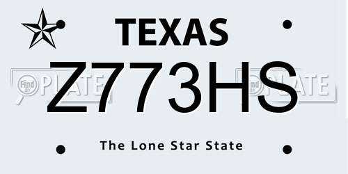 Z773HS Texas License Plate