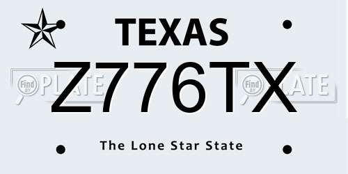 Z776TX Texas License Plate