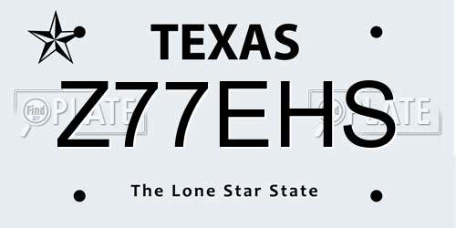 Z77EHS Texas License Plate