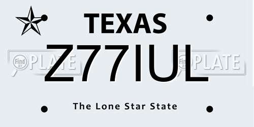 Z77IUL Texas License Plate