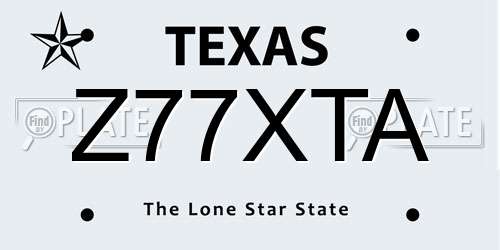 Z77XTA Texas License Plate