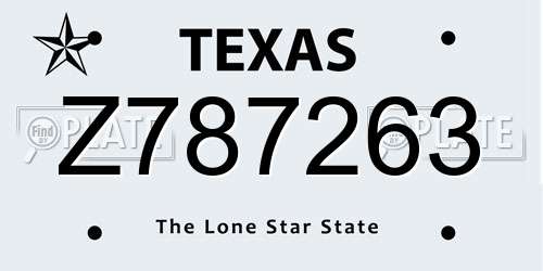 Z787263 Texas License Plate