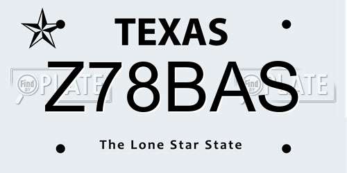 Z78BAS Texas License Plate