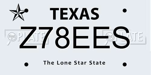 Z78EES Texas License Plate